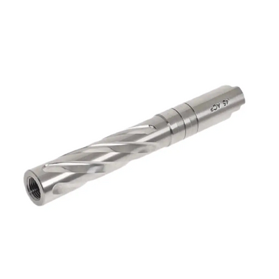 Silver 5KU Threaded Twisted Outer Barrel for 5.1 Airsoft Hi Capa