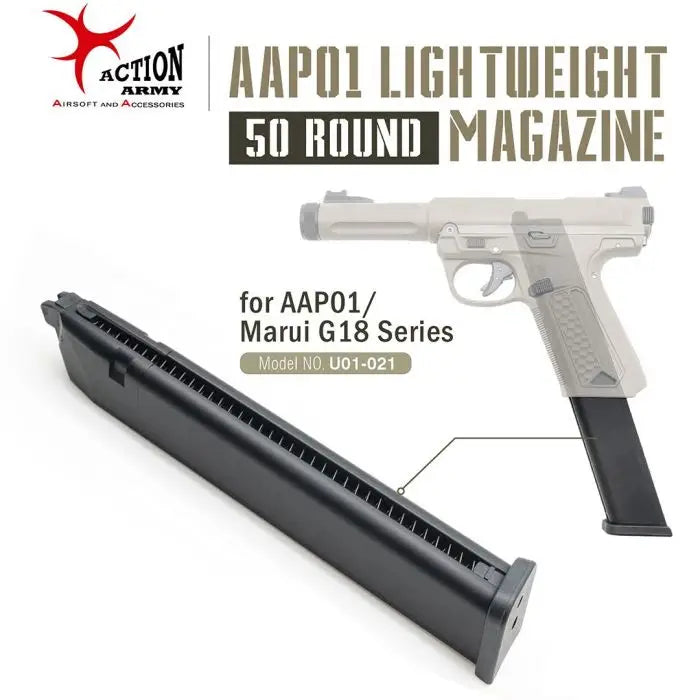 Action Army Extended 50 Rds Lightweight Gas Magazine for AAP-01 Airsoft Pistol