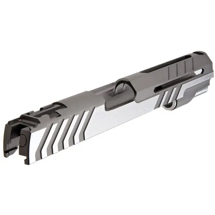 Airsoft Masterpiece Custom "Alpha" Standard Slides for Hi-Capa 1911 GBB Airsoft Pistols Gray and Silver Two Tone