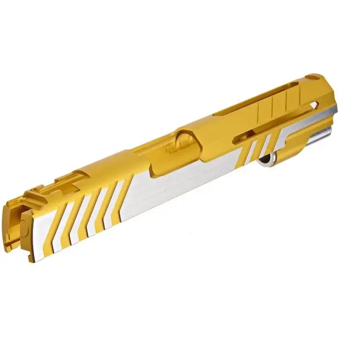 Airsoft Masterpiece Custom "Alpha" Standard Slides for Hi-Capa 1911 GBB Airsoft Pistols Two Tone Silver Gold