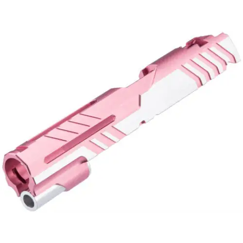 Airsoft Masterpiece Custom "Alpha" Standard Slides for Hi-Capa 1911 GBB Airsoft Pistols Silver and Pink