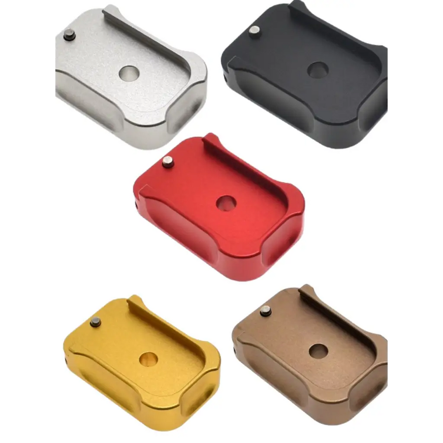 glock mag baseplate red black silver fde cowcow