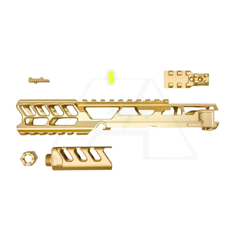FUKU-2 CNC Skeletonized Upper Set for AAP-01 Airsoft Pistols Action Army CTM AAP01 Long Kit Gold