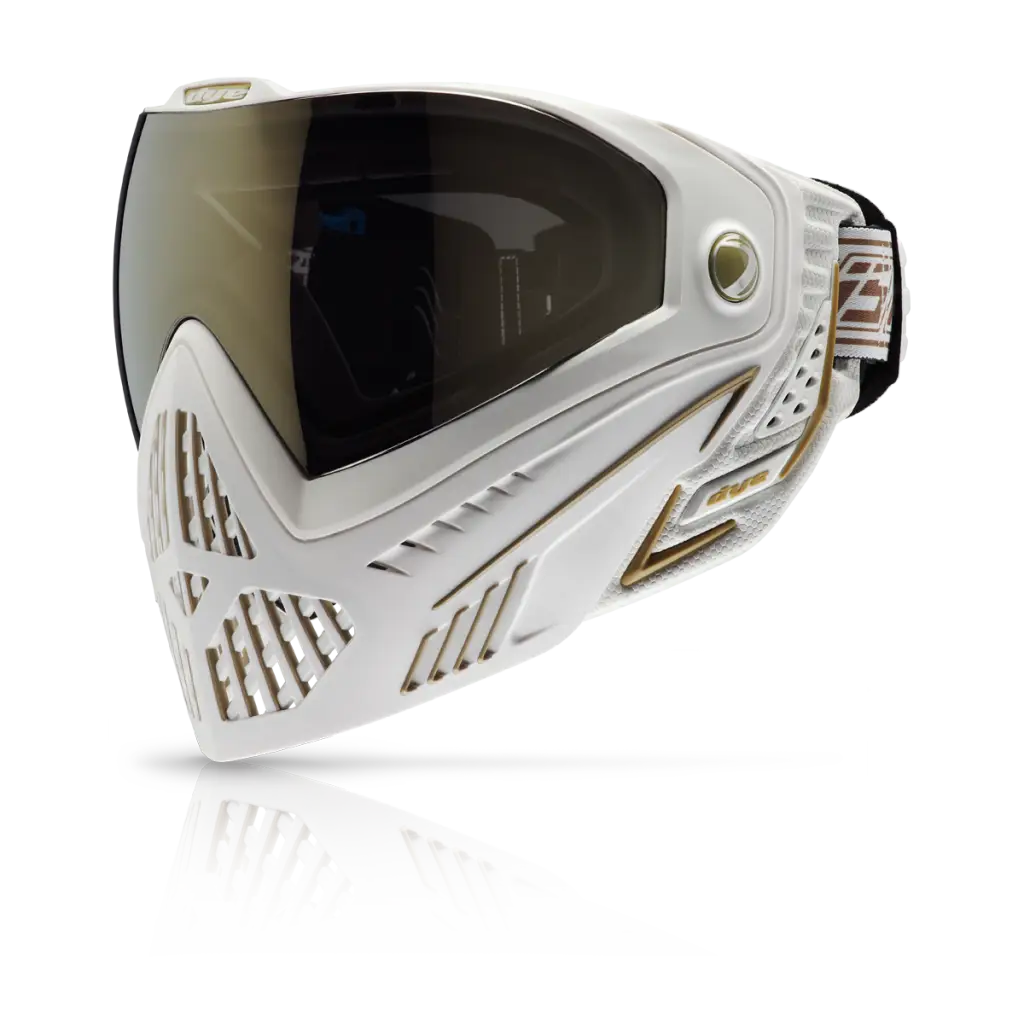 Dye i5 Pro Paintball Airsoft Full Face Mask White and Gold
