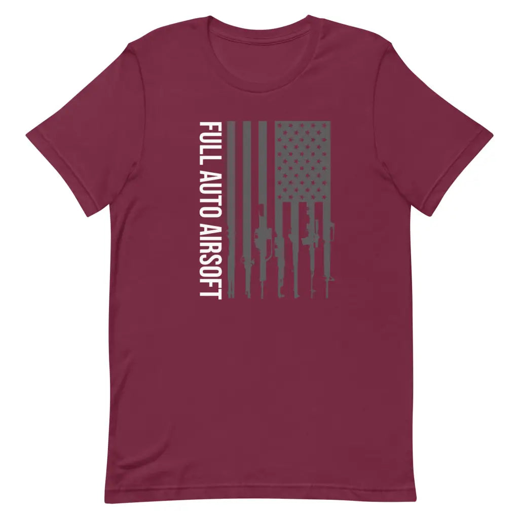 Full Auto Airsoft Flag Shirt - Maroon / XS
