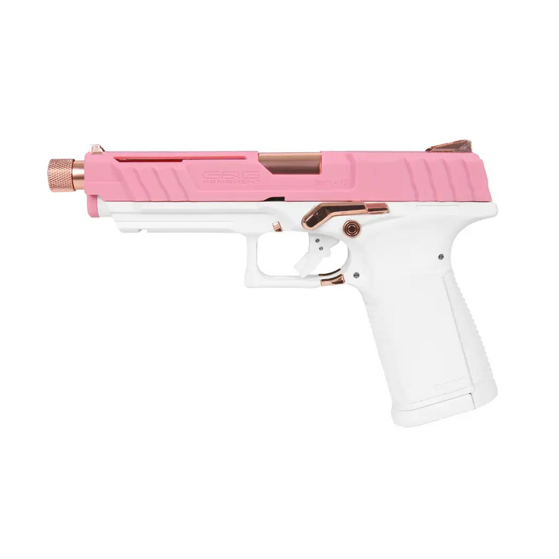 G&G GTP9 Gas Blowback Airsoft Pistol Rose Gold pink and white