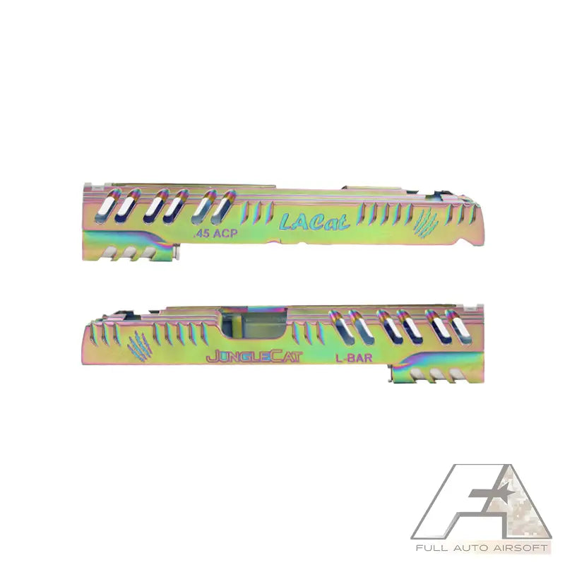 LA Capa Customs 5.1 JungleCat Jungle Cat Aluminum Slide for 5.1 Hi-Capa Airsoft Pistol Green Rainbow