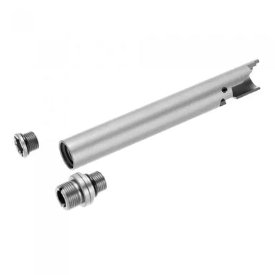 Laylax 5.1 Non-Recoiling 2-Way Outer Barrel for Tokyo Marui Hi-Capa Airsoft Pistols Silver
