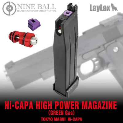 Nine Ball Laylax Hi-Capa Magazine with High power valve and Aero gas route