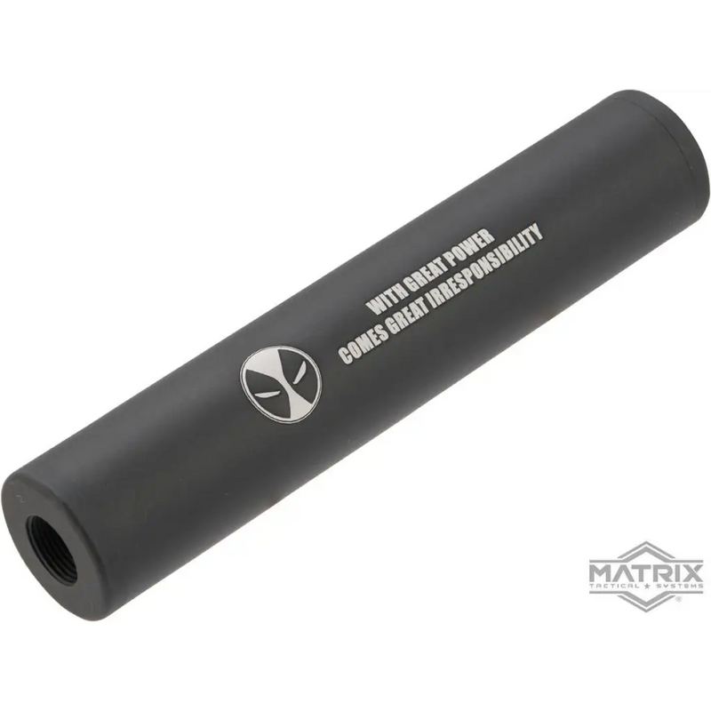 Matrix Airsoft Mock Suppressor / Barrel Extension 30 x150mm Deadpool With great power comes great irresponsibility