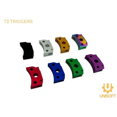 Unisoft Aluminum Curved Trigger for Hi-CAPA Gas Blowback Airsoft Pistols Black Silver Gold Rainbow Red Blue Green Purple