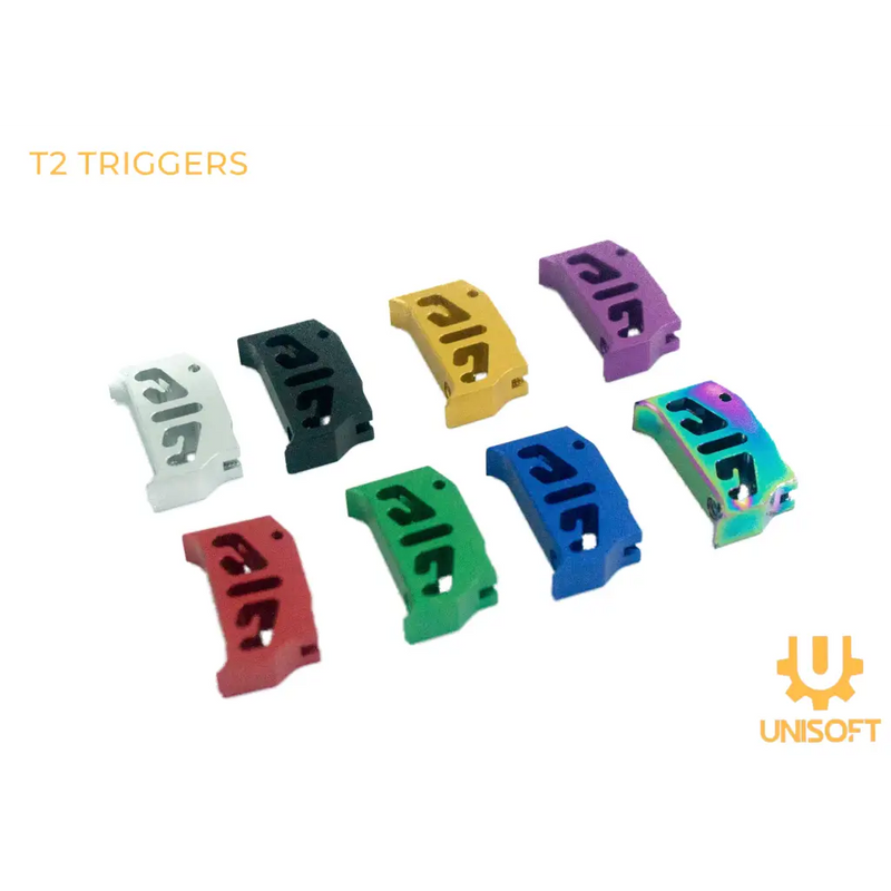 Unisoft Aluminum Trigger for Hi-CAPA Gas Blowback Airsoft Pistols Variant Silver Black Gold Rainbow Purple Red Green Blue T2 Straight
