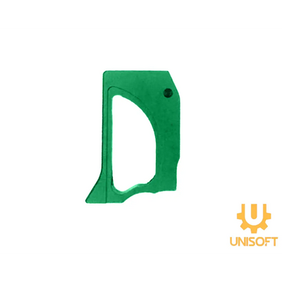 Unisoft Aluminum Trigger for Hi-CAPA Gas Blowback Airsoft Pistols Straight Curved Skeletonized Green