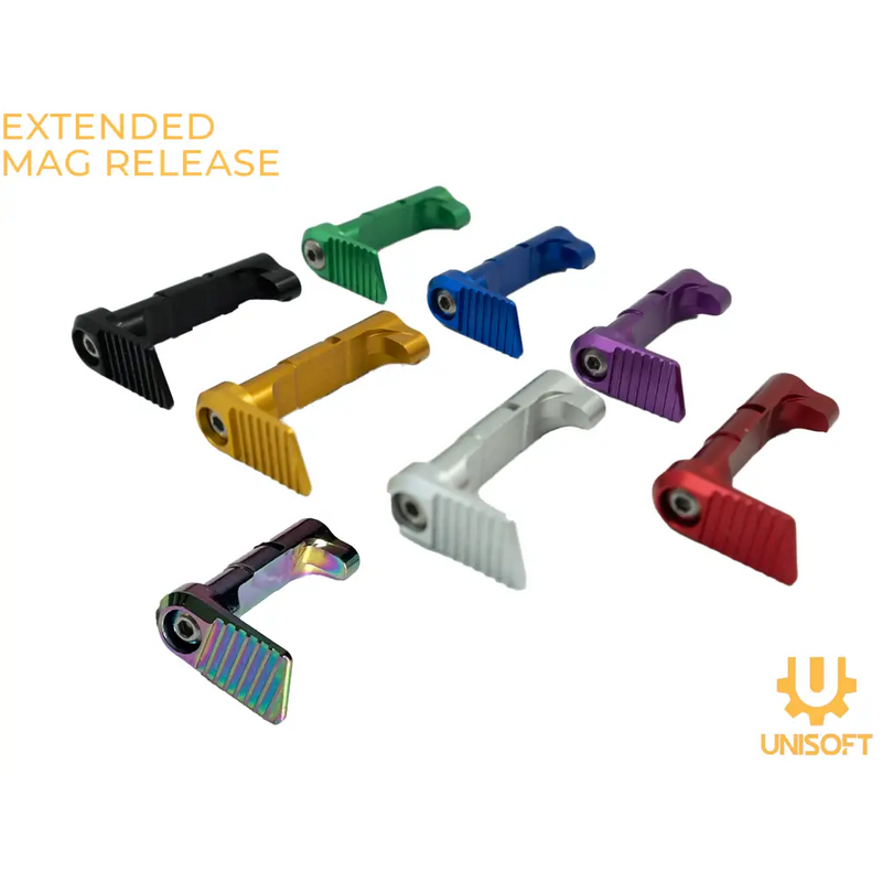 Unisoft Extended Magazine Release for Tokyo Marui Hi-CAPA Series Airsoft GBB Pistols Red Gold Green Blue Purple Blue Silver Black Rainbow Mag Release