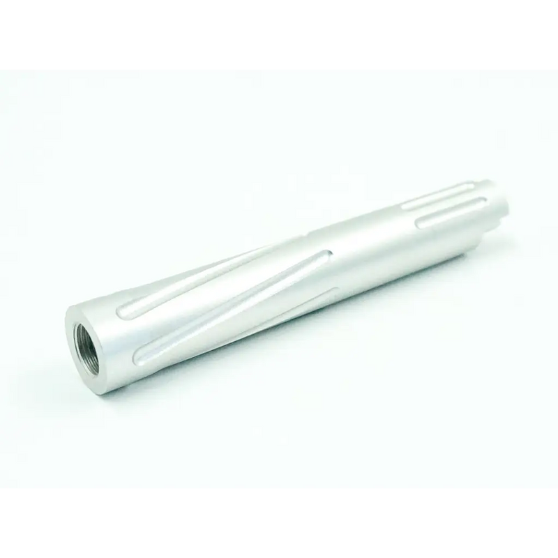 Unisoft Threaded Twisted Outer Barrel for TM 4.3 Hi Capa Solid Silver