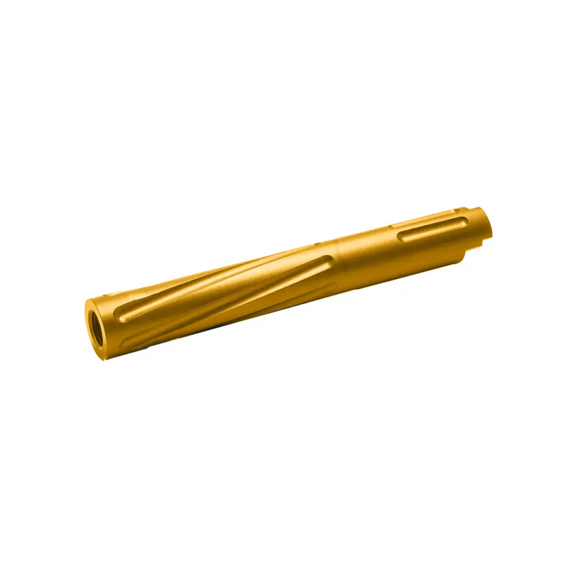 Unisoft Threaded Twisted Outer Barrel V2 for TM 5.1 Hi Capa Series Airsoft GBB Pistols Solid Gold