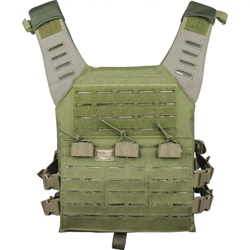 Valken Laser Cut MOLLE Plate Carrier w/ Integrated Mag Pouches Olive OD Green