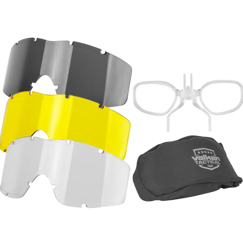Valken Tactical Tango Single Lens Goggle Incl. 3 Lenses and Bag Includes