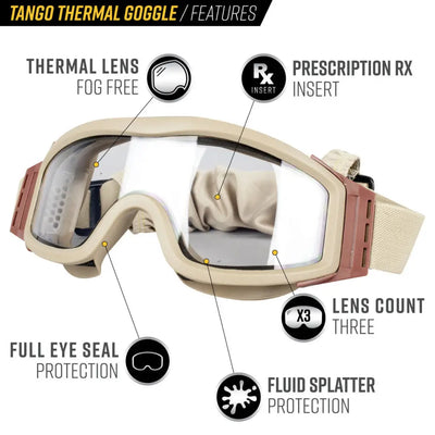 Valken Tactical Tango Single Lens Goggle Incl. 3 Lenses and Bag